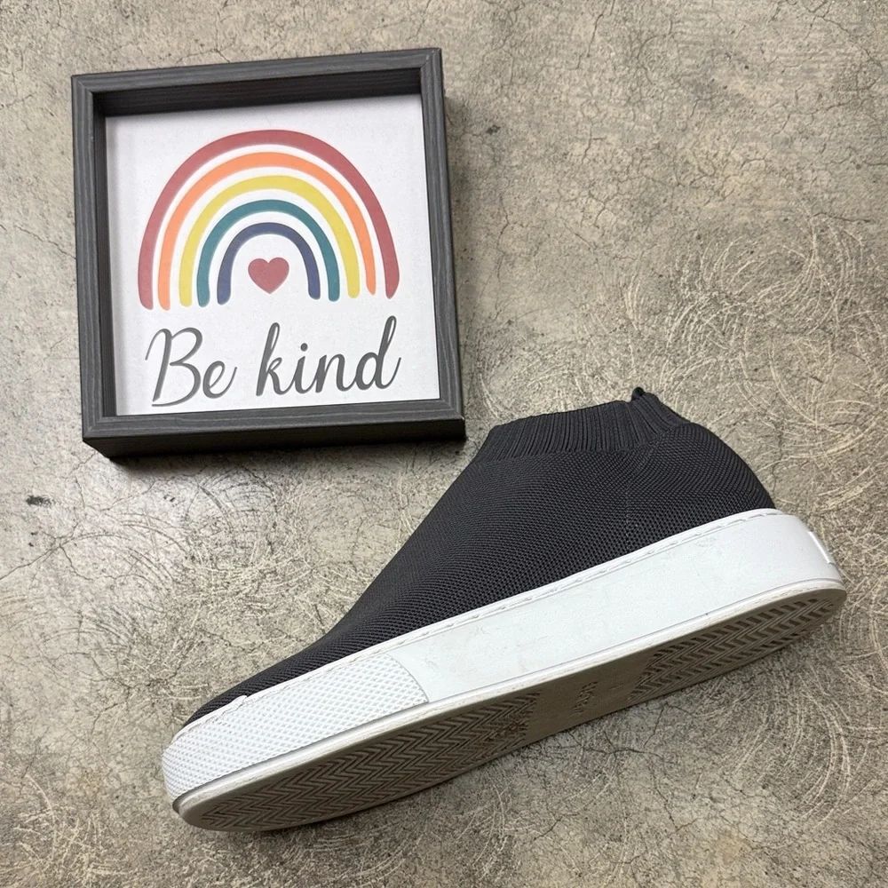 * J Slides Black Platform Slip-On Shoes